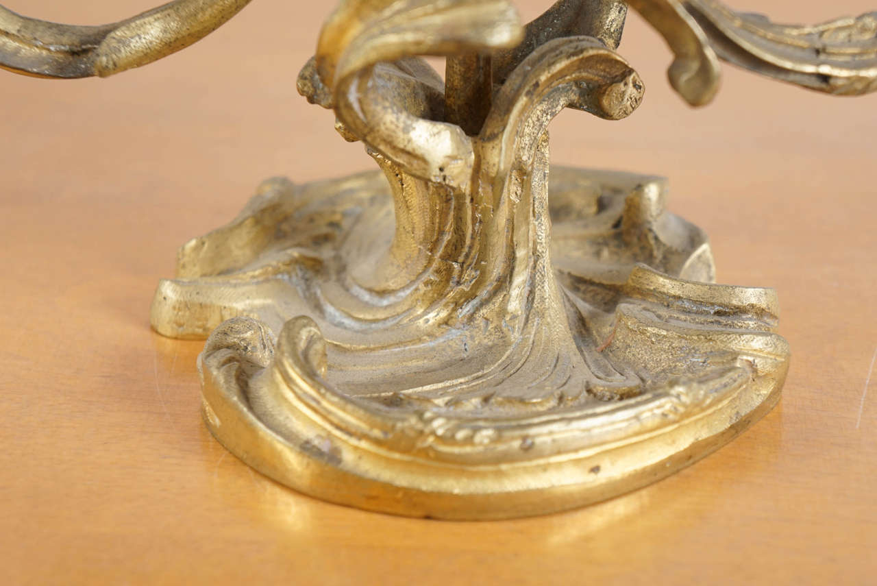 Pair of Louis XIV Gilt Bronze Candelabra For Sale 1