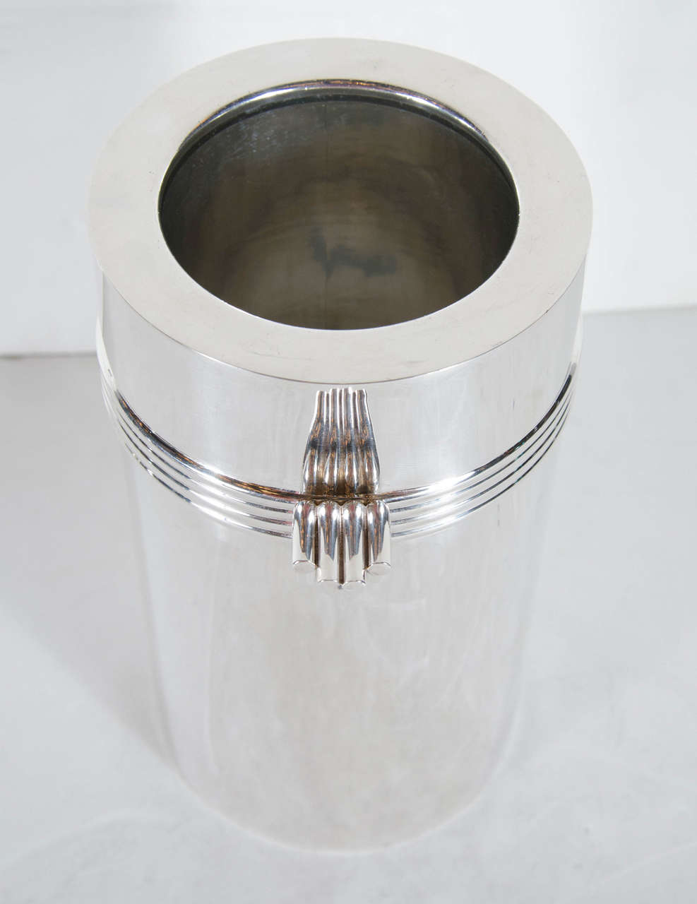 Mid-Century Modern Ultra Chic Modernist Midcentury Silver Plate Wine Cooler by Christian Dior