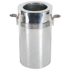 Ultra Chic Modernist Midcentury Silver Plate Wine Cooler by Christian Dior