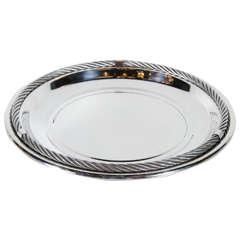 Stunning Mid-Century Modernist Tray in Silver-Plate by Christian Dior