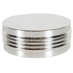 Ultra Chic Modernist Mid-Century Silver Plate Box by Christian Dior