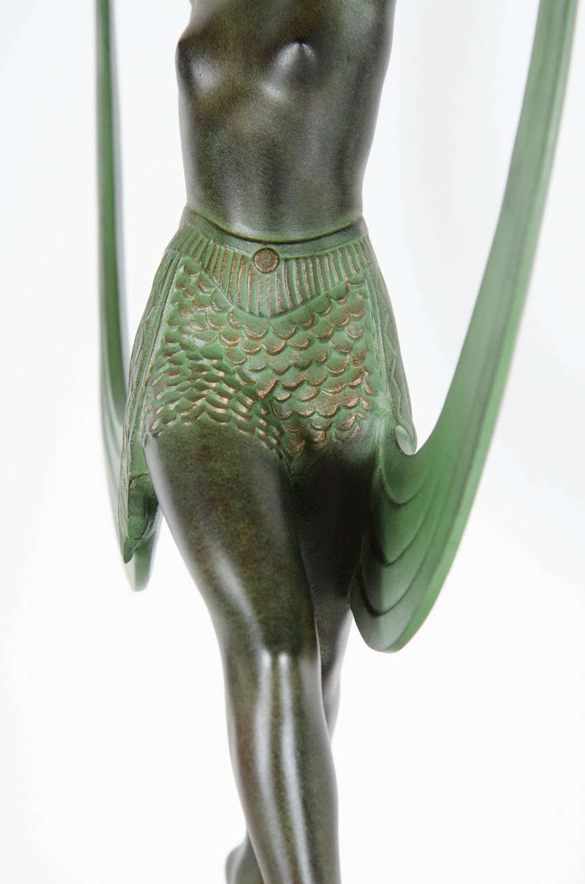 Stunning Art Deco Bronze Sculpture of Flapper Dancer by Pierre Le Faguays 1