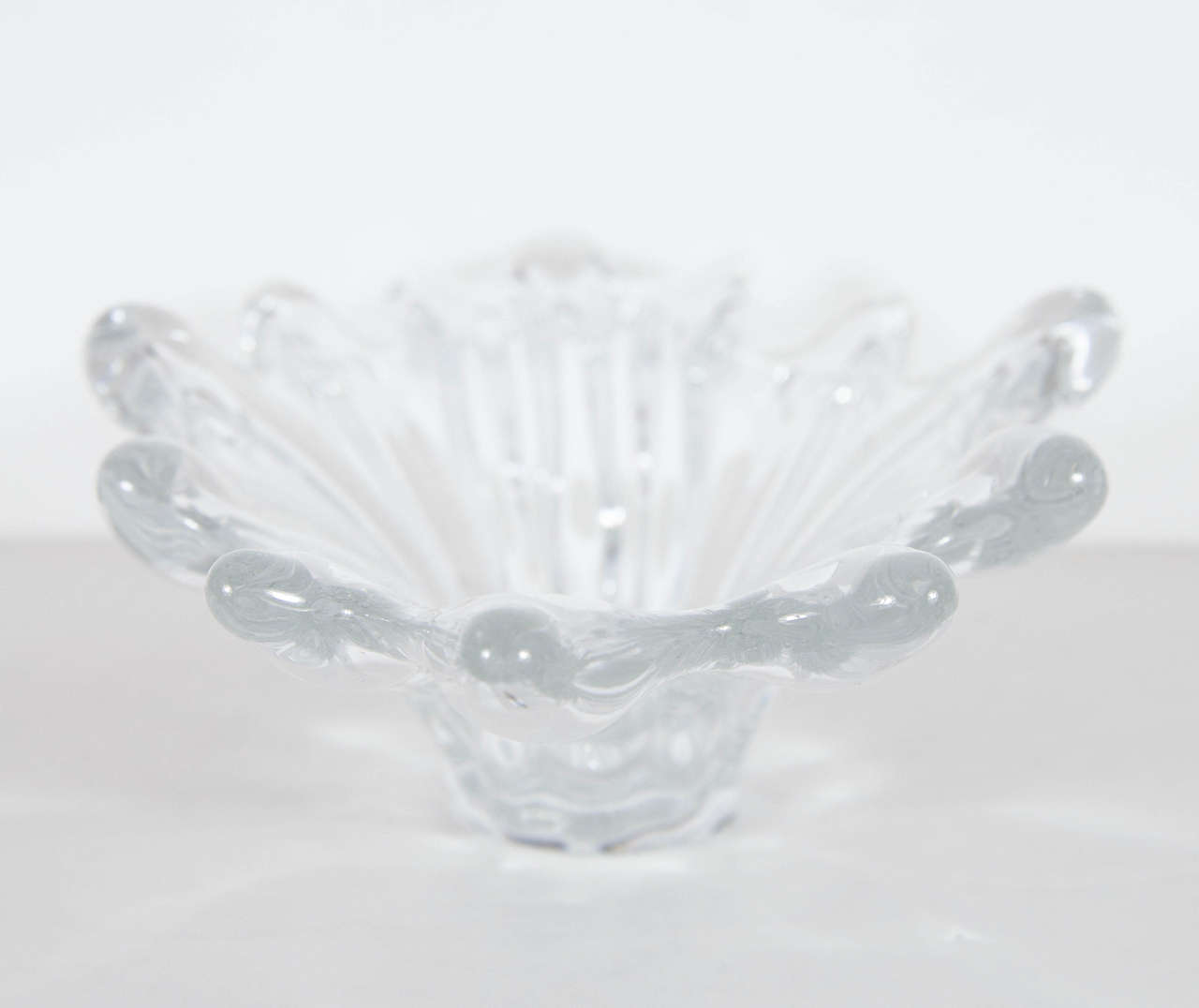 French Modernist Handblown Crystal 'Splash' Bowl by Art Vannes