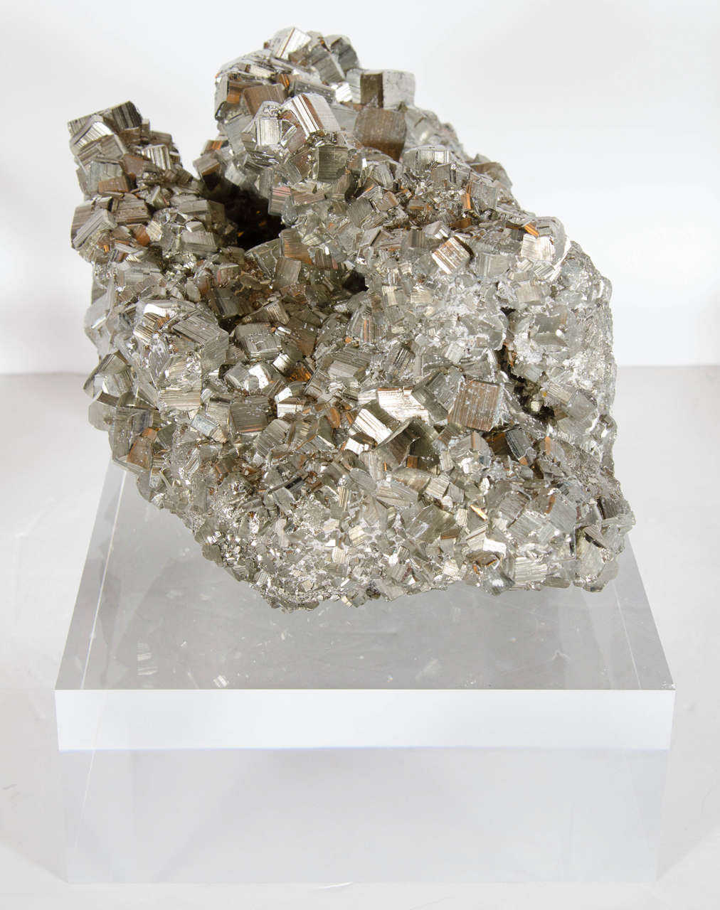 Brazilian Impressive Pyrite Mineral Specimen on a Thick Lucite Base