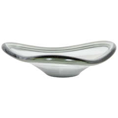 Mid-Century Modernist Smoked Art Glass Bowl by Holmgaard