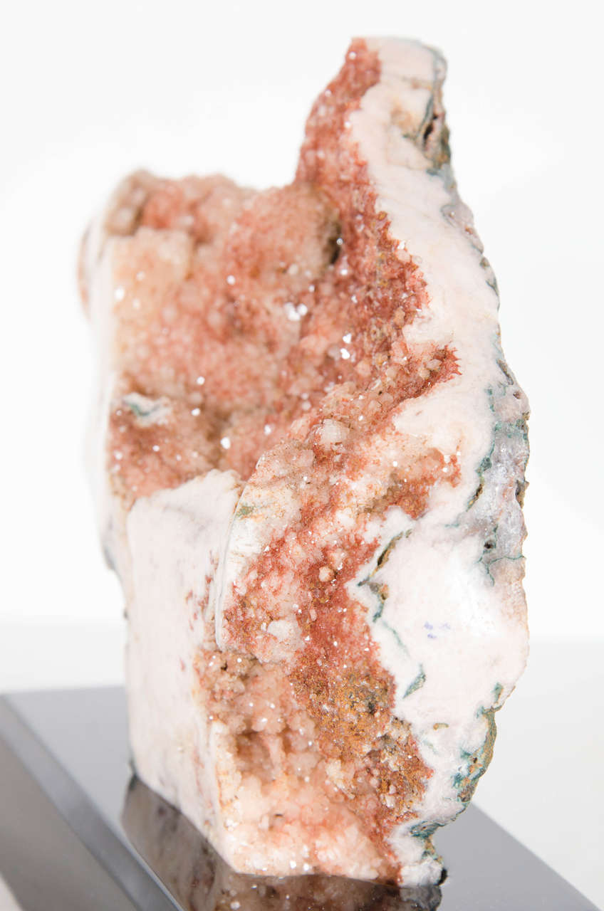 Brazilian Resplendent Geode Crystal Specimen in Hues of Copper and Oyster Shell