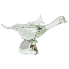 Vintage Superb Mid-Century Modernist Handblown Glass Canadian Goose By Licio Zanetti