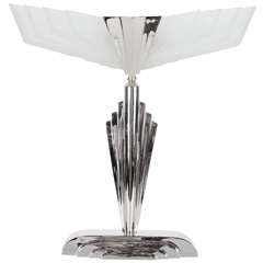 Sophisticated Art Deco Skyscraper Style Desk / Table Lamp in Polished Nickel
