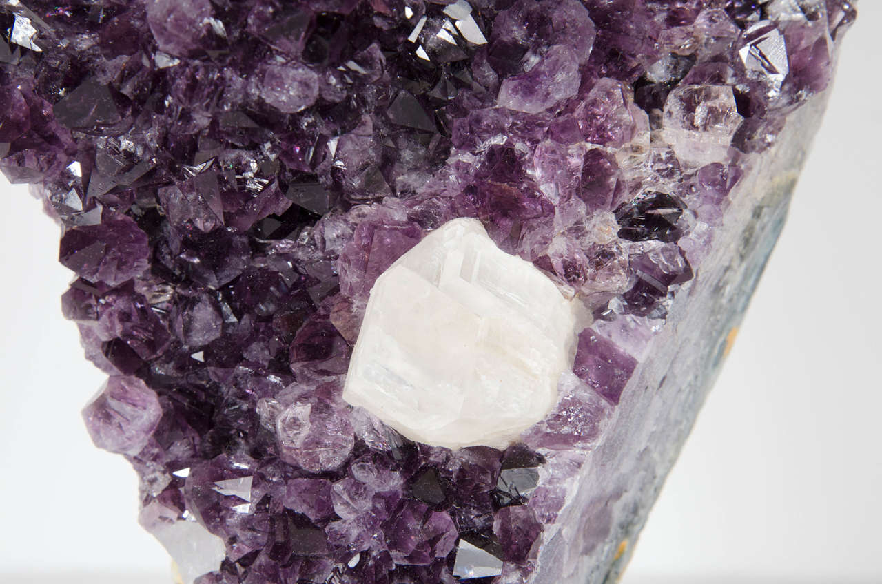 Organic Modern Impressive and Vibrant Amethyst/White Quartz Crystal Rock Specimen