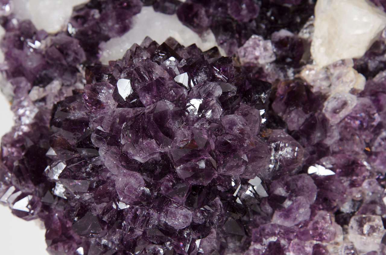 Brazilian Impressive and Vibrant Amethyst/White Quartz Crystal Rock Specimen