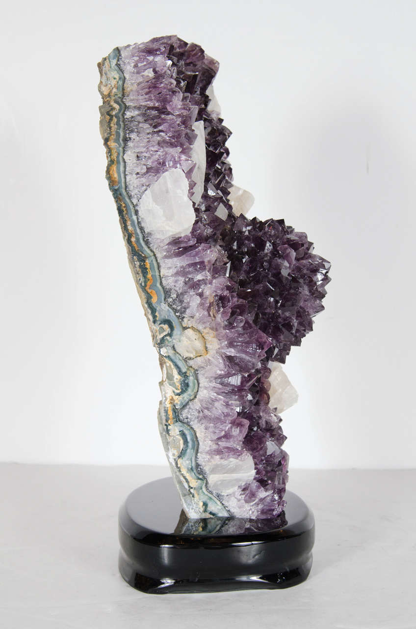Impressive and Vibrant Amethyst/White Quartz Crystal Rock Specimen In Excellent Condition In New York, NY