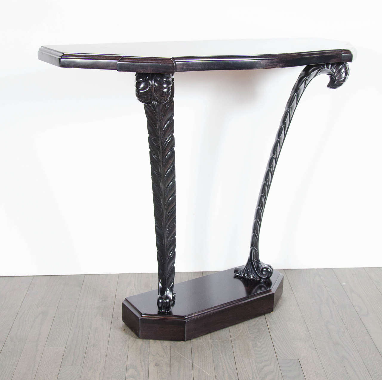 Mid-20th Century 1940s Hollywood Regency Plume Console Table by Grosfeld House