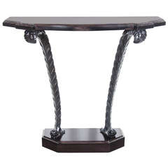 1940s Hollywood Regency Plume Console Table by Grosfeld House 1