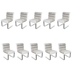 Set of Ten Mid-Century Cantilever Dining Chairs by Mariani for Pace Collection