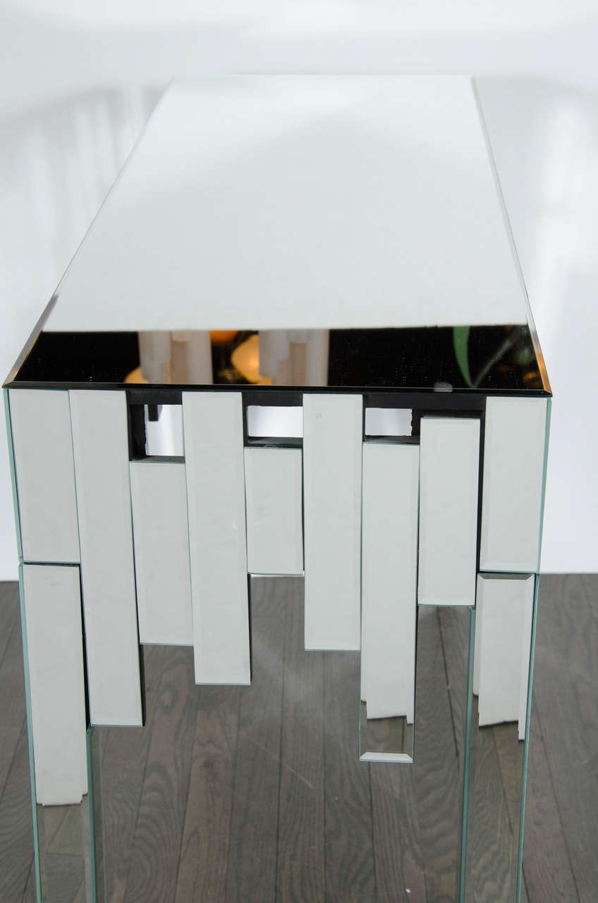 Mid-Century Modernist Mirrored Skyscraper Style Console Table 5