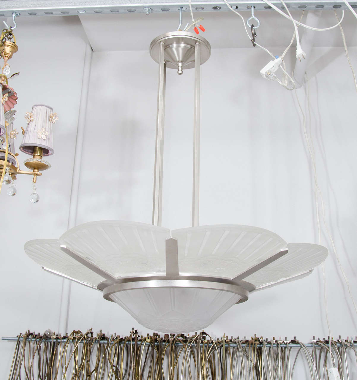 Art Deco Chandelier by Genet et Michon
