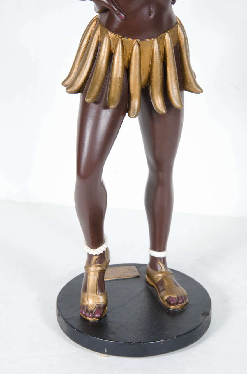 Hand Painted Ceramic Statue of Josephine Baker by Apparence paris Model
