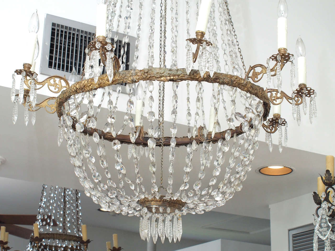 19th Century Empire Chandelier In Excellent Condition For Sale In New Orleans, LA