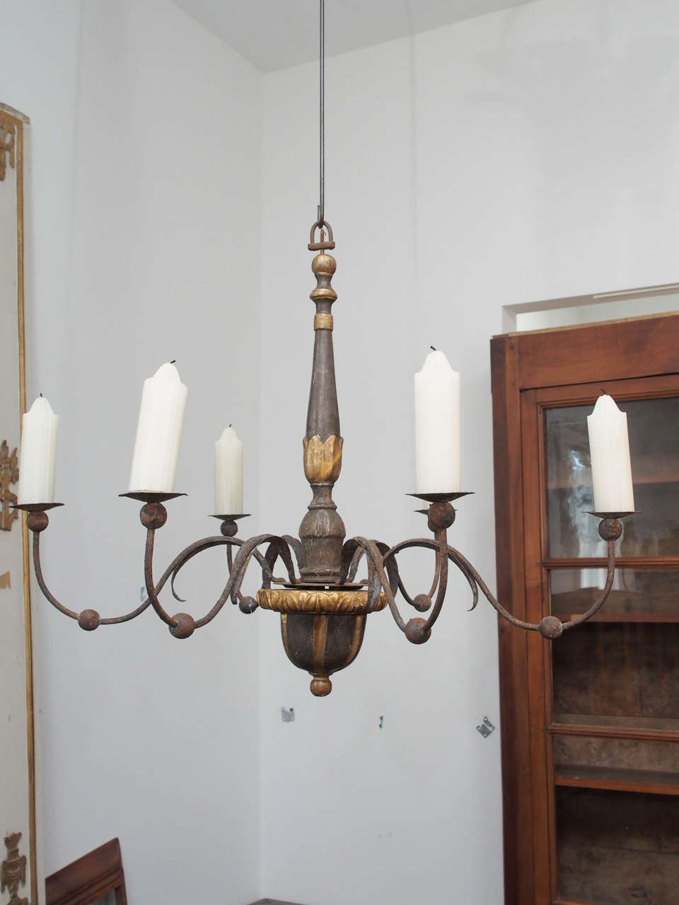 Pait of Italian Six-Light Chandeliers