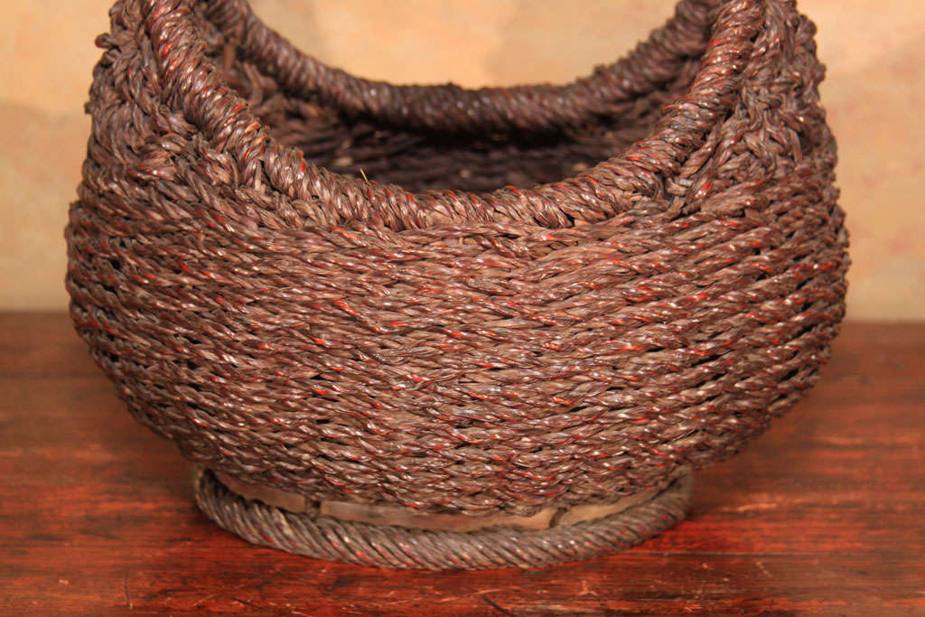 20th Century Japanese Rope Braid Basket For Sale