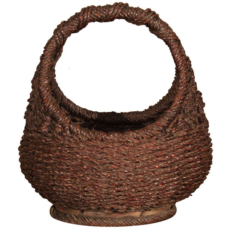 Japanese Rope Braid Basket For Sale