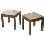 Pair Of Marble And Steel Side Tables
