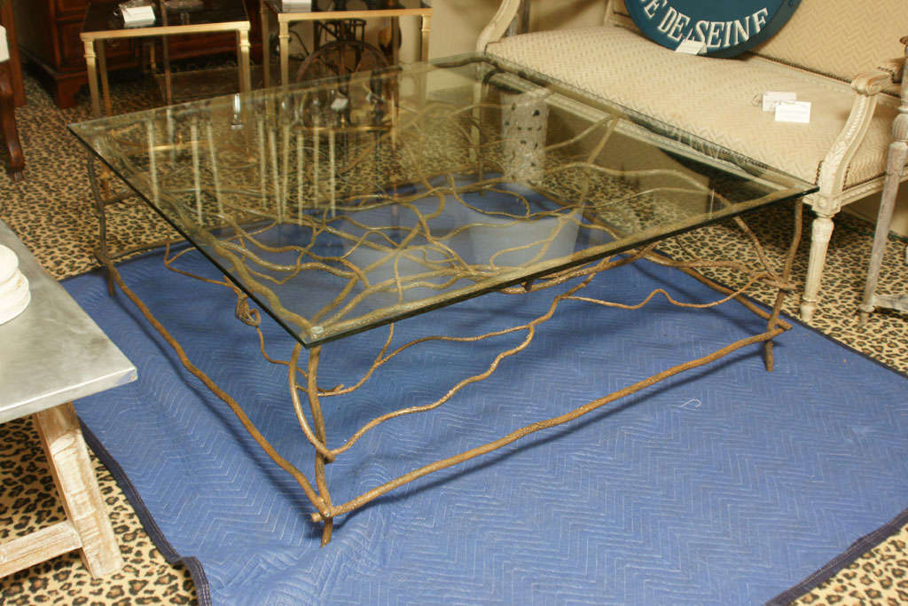 Handmade iron square cocktail table

Regular price 5850.00 on sale for 2250.00 glass has chip in corner, glass comes as is with base.