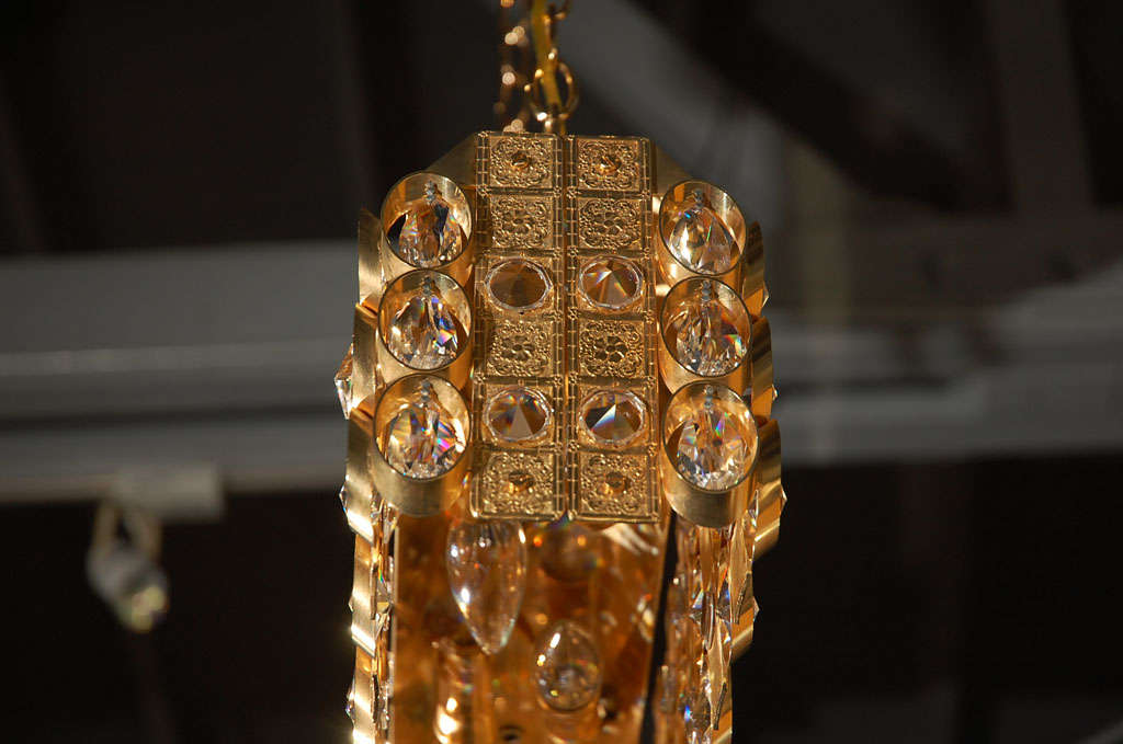 Lobmeyr Crystal and Gold Pendant For Sale 2