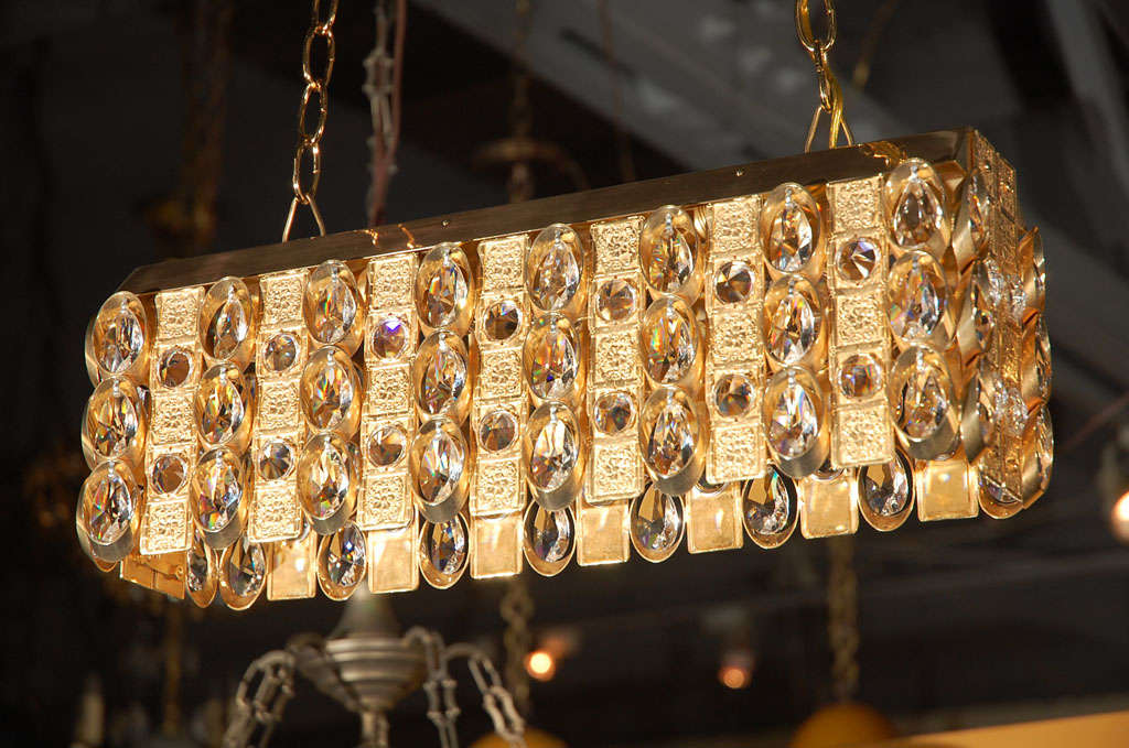 Lobmeyr crystal and gold pendant or small chandelier.
