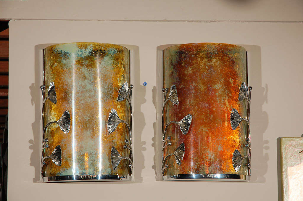 Pair of Art Nouveau Sconces by George Gomez