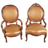 Antique His and Hers chairs