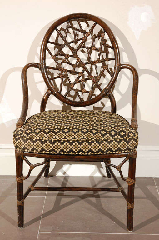 Set of 8 McGuire dining chairs