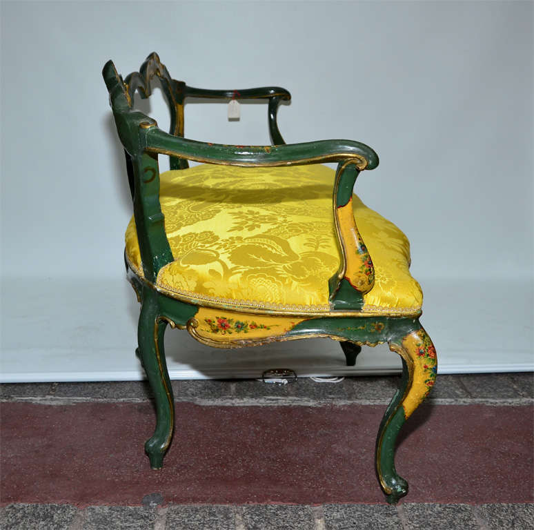 Gorgeous  painted Venitian  settee . For Sale 1