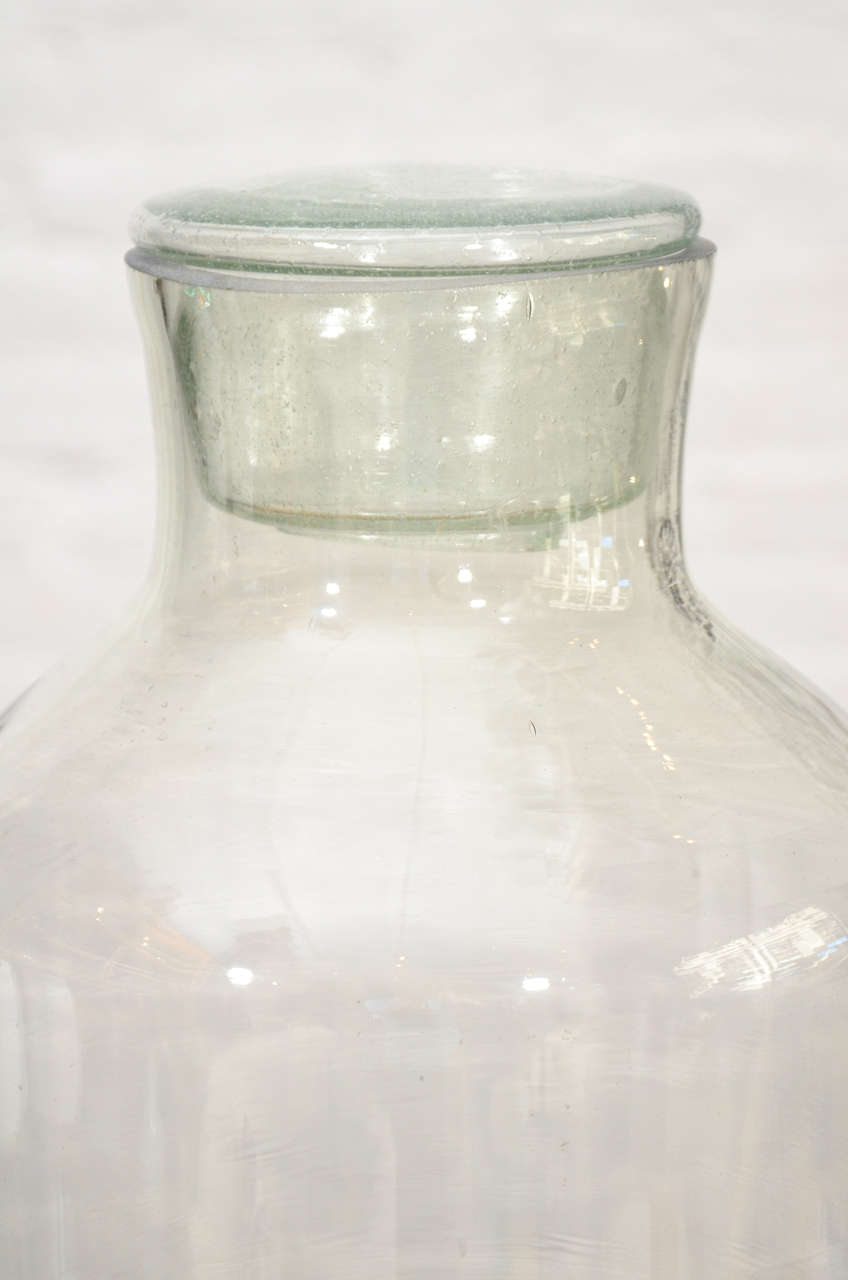 Belgian Vintage Handblown Glass Jars For Sale