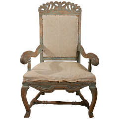 Swedish Baroque Chair in Original Paint 