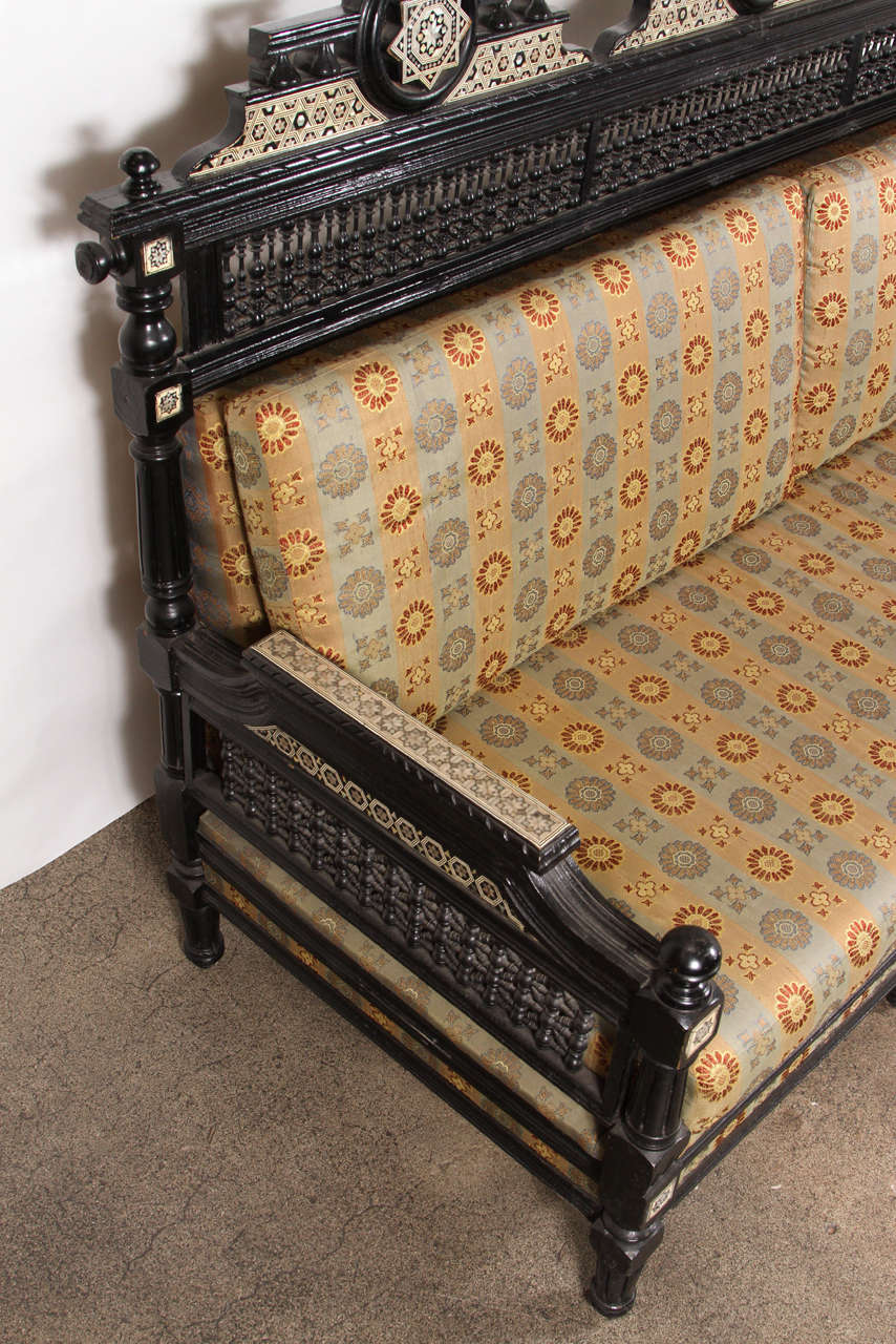 19th Century Middle Eastern Moorish Settee and Two Armchairs