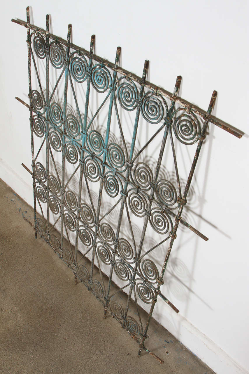 18th Century and Earlier Antique Moroccan Moorish Wrought Iron Window Grille