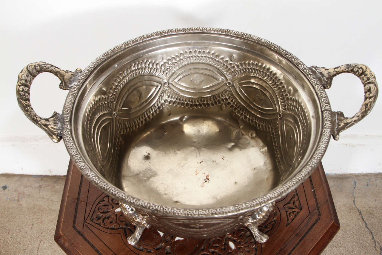 Plato marroquí de plata Tajine con tapa Metal