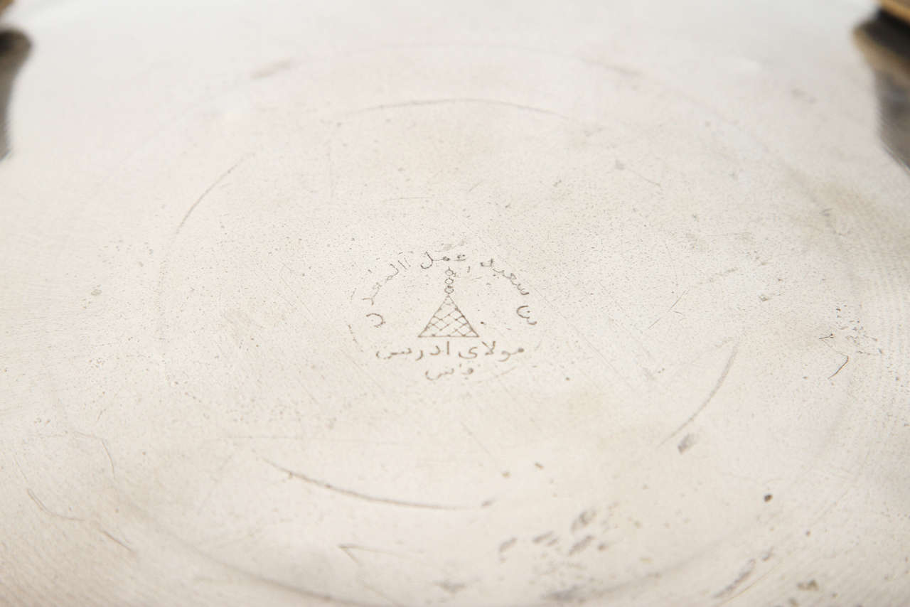 Plato marroquí de plata Tajine con tapa 2