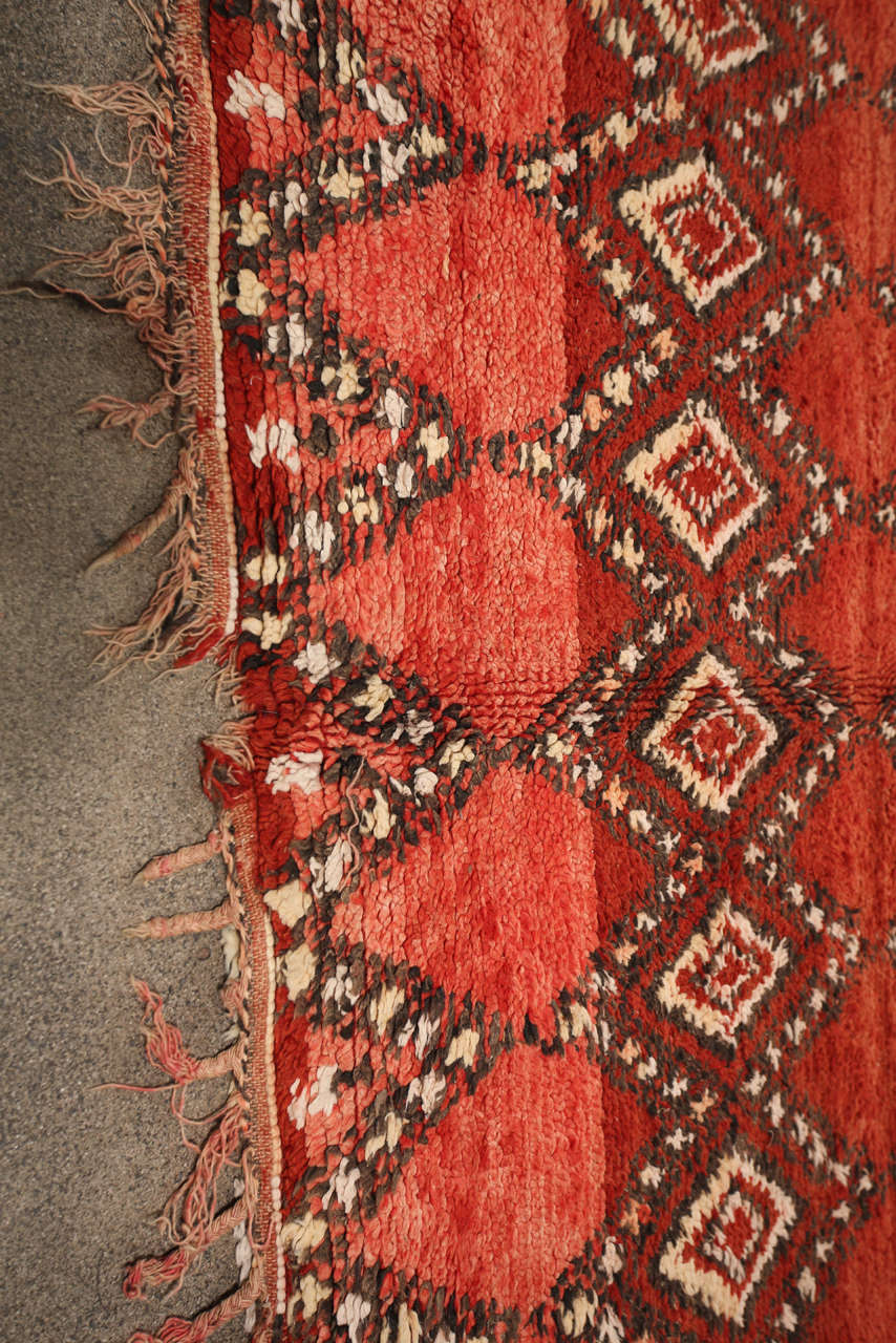 Vintage Moroccan Red Tribal Rug North Africa For Sale at 1stDibs red