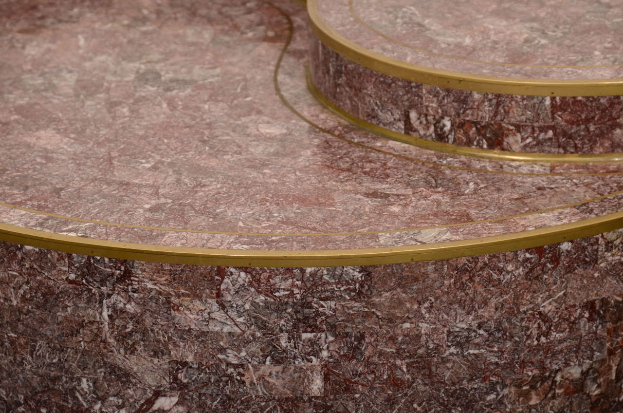 Mid-Century Modern Mid Century Tessellated Stone Circular Coffee Table by Maitland-Smith For Sale