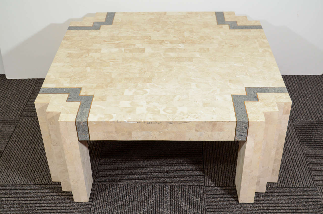 A 1970s Coffee Table in Tessellated Travertine