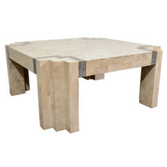 A 1970s Coffee Table in Tessellated Travertine