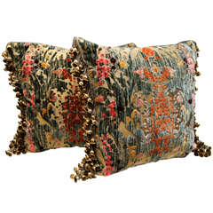Pair of Italian Silk Velvet Pillows