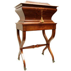 Antique 19th C. French Rosewood Box On Stand