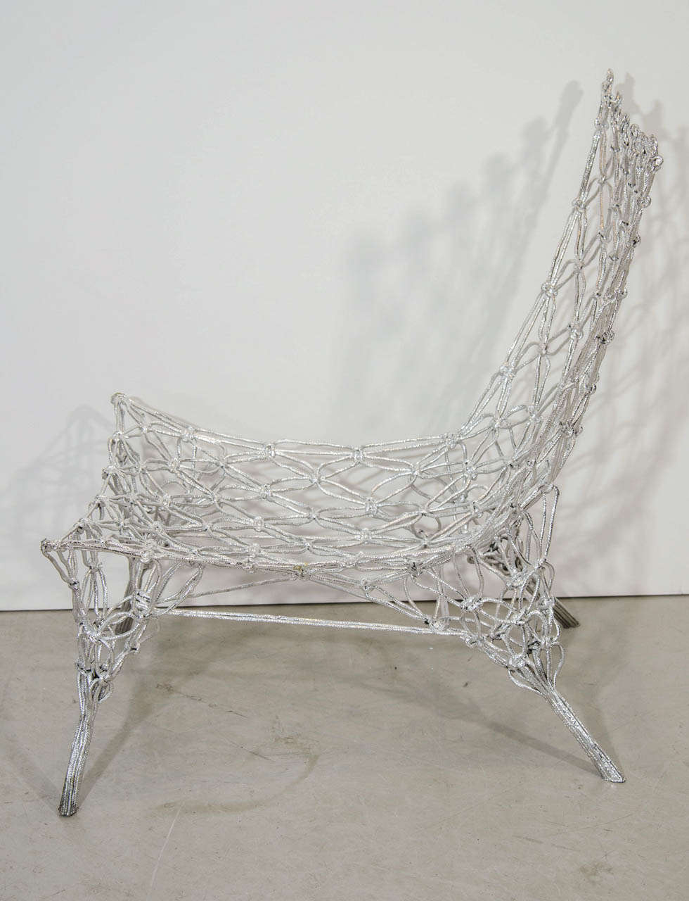 Late 20th Century Marcel Wanders for Cappellini Limited Edition Chrome Epoxy Knotted Chair For Sale