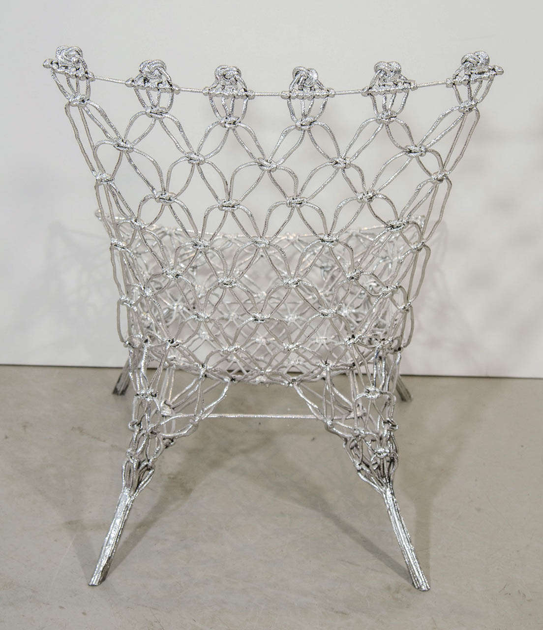 Rope Marcel Wanders for Cappellini Limited Edition Chrome Epoxy Knotted Chair For Sale