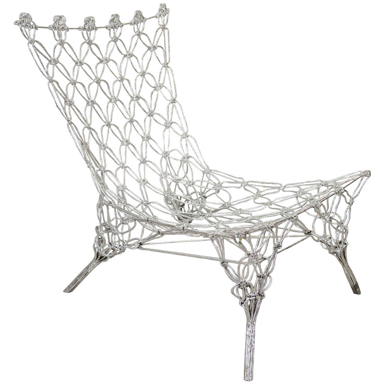 Marcel Wanders for Cappellini Limited Edition Chrome Epoxy Knotted Chair For Sale