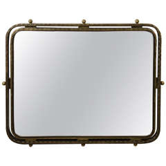 Late Deco Streamline Moderne French Bronze Mirror