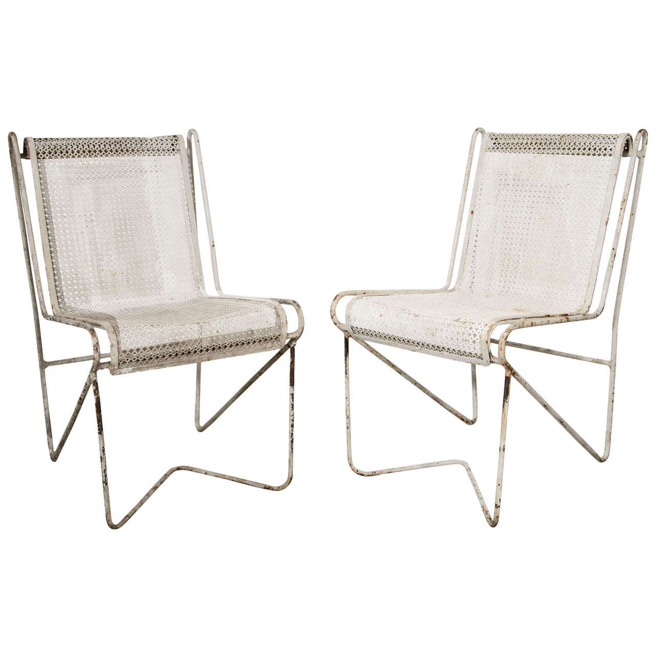 Mathieu Matégot Enameled Steel "Casablanca" Dining Chairs For Sale
